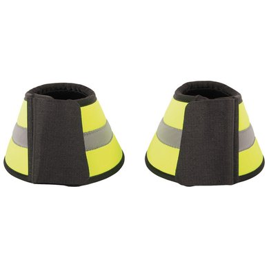 Harrys Horse Bell Boots Overreach Boots Reflective Yellow Touch Fastener