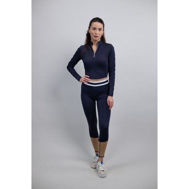 Harcour Riding Legging Brookie Full Grip Navy/Iced Coffee
