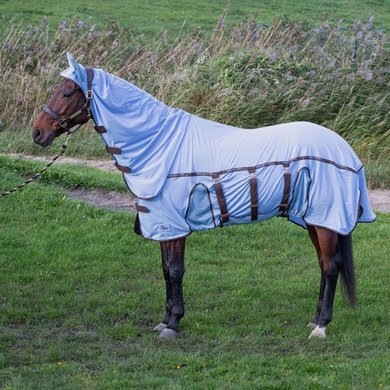 Harry's Horse Couverture Anti-Mouches Mesh Pro Belly Bleu