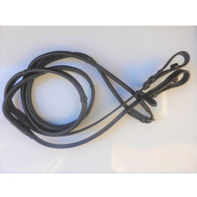 HB Showtime Reins Soft Leather with Stoppers Black Full