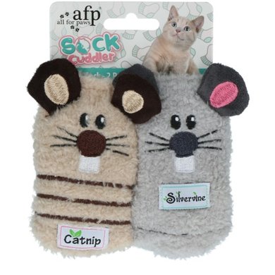AFP Kattenspeeltje Knuffelbare Sokken Muis 2pack