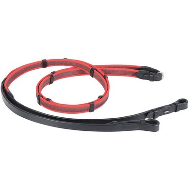 Harry's Horse Reins Supergrip with Stoppers Red Full