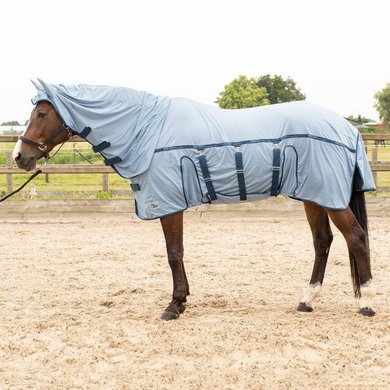 Harrys Horse Couverture Anti-Mouches Mesh-Pro Belly Delavé Denim