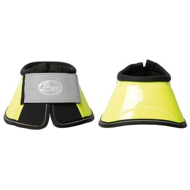 Harrys Horse Bell Boots Overreach Boots Reflective Yellow Touch Fastener