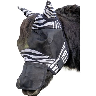 HKM Vliegenmasker Zebra Zwart/Wit