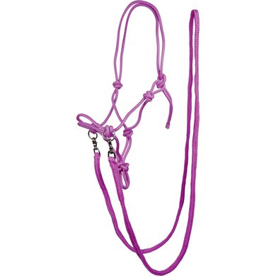 HKM Rope Halter with Rein Pink