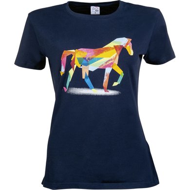 HKM T-Shirt Colourful Horse Donkerblauw