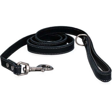 Spotted Pro! Dog Leash Leather Black 1,8x130cm