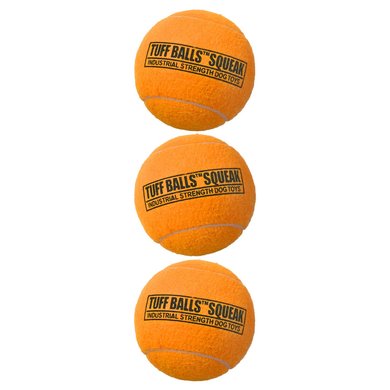 Tuff Balls Squeak Oranje 6cm 3-pack