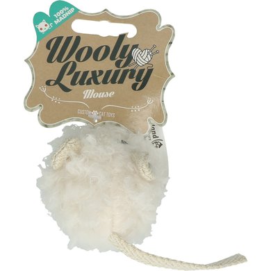 Wooly Luxury Muis Wit 18cm