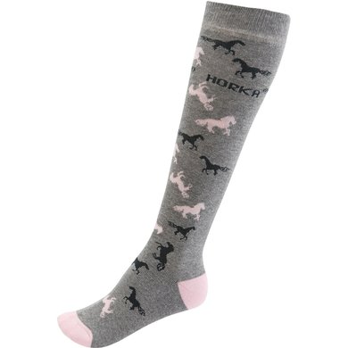 Horka Socks Horses Grey/Pink