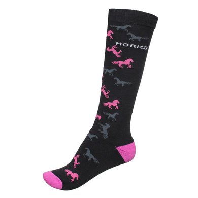 Horka Socks Horses Black/Pink