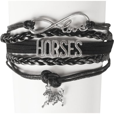 Horka Armband Horse Leer Zwart