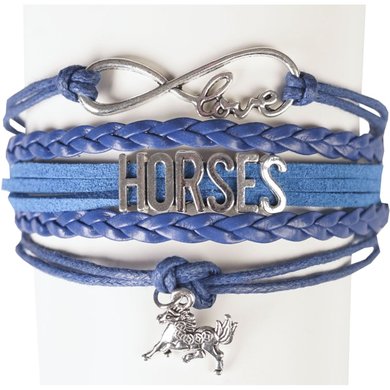 Horka Armband Horse Leer Blauw