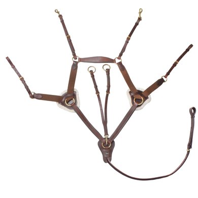 Horka 5 Point Breastplate Elastic brown/gold