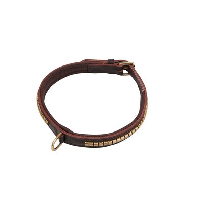 Horka Dog Collar Leather Clincher brown/gold