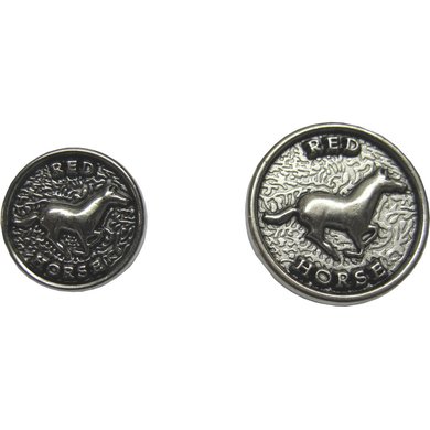 Red Horse Riding Jacket Buttons Silver