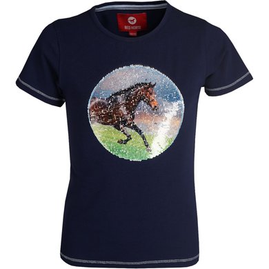 Red Horse T-shirt Caliber Midnight Blue