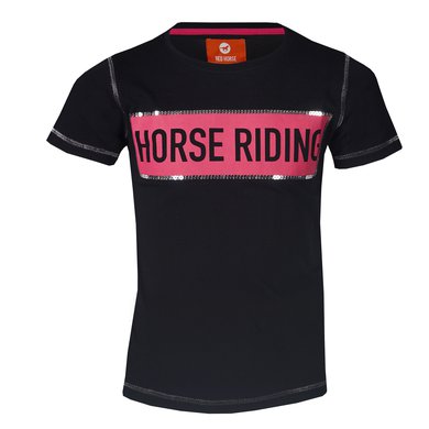 Red Horse T-Shirt met Print Zwart