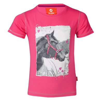 Red Horse T-Shirt met Print Donkerblauw