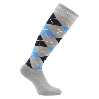 HV Polo Socks Argyle Grey Melange/White