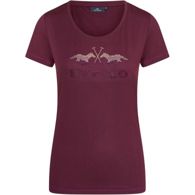 HV Polo T-Shirt Favouritas Limited Tech Short Sleeves Ladies Dark Berry