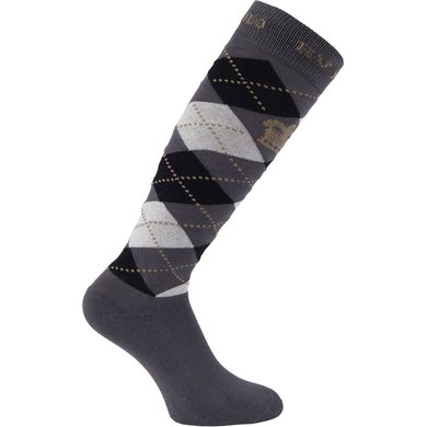 HV Polo Socks Argyle Charcoal/Black/Taupe