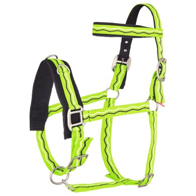 Imperial Riding Cavesson Nylon Neon Green Pony