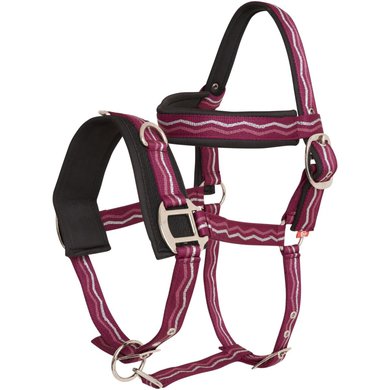 Imperial Riding Cavesson Nylon Rose/Bordeaux/Silver