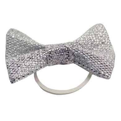 IR Bow Ties Show Crystal Elastic 20 Pieces Silver OneSize