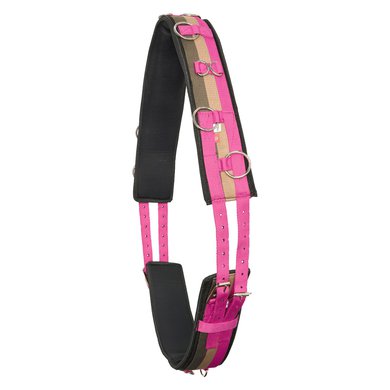 Imperial Riding Lunging Girth Deluxe Additional Nylon Multi Flower Pink