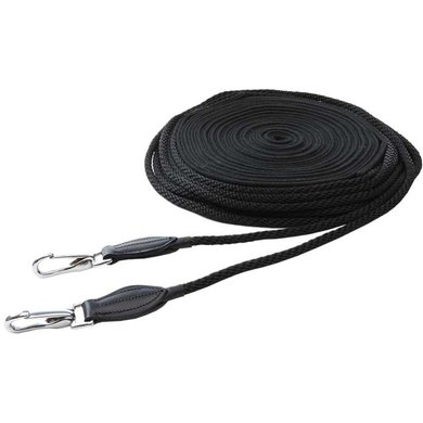 Kavalkade Double Lunging Draw Reins with Cord Black