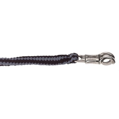 Covalliero Corde pour Licol Hippo Crochet Panique Noir-Gris 2m
