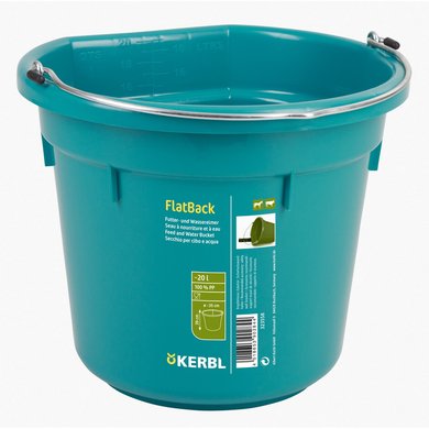 Kerbl Feed and Water Bucket FlatBack Aquamarine