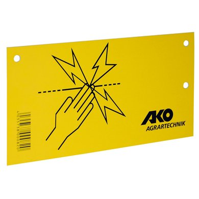 Ako Warning Sign - Electric Fence Yellow