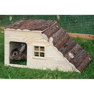 Kerbl Rodent cabin with ramp Nature Wood 50x25x25cm
