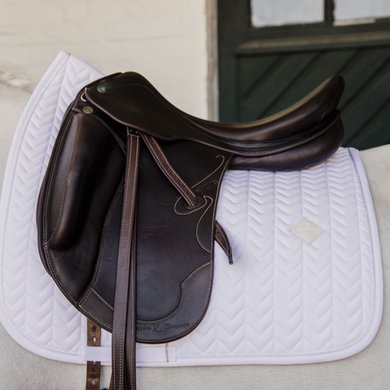 Kentucky Horsewear Saddlepad Fishbone Dressage White Full