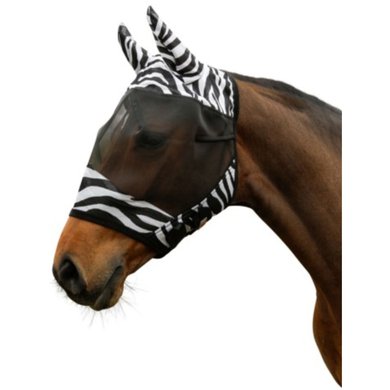 Kerbl RugBe Fly Mask with Ears Black/Zebra Full