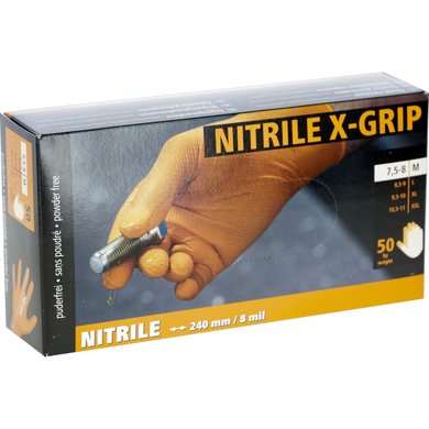 Kerbl Disposable Gloves Nitril X-Grip 50 Pieces Orange