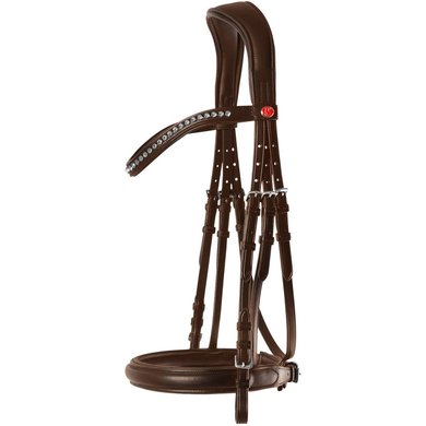 Kieffer Snaffle Bridle Ultrasoft Sue With Crystals Brown/Light Grey