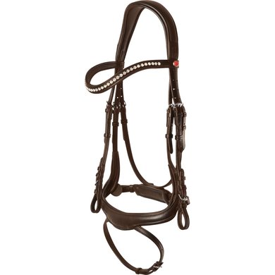 Kieffer Snaffle Bridle Amy Ultrasoft Swedish with Buckle and Flash Strap Brown