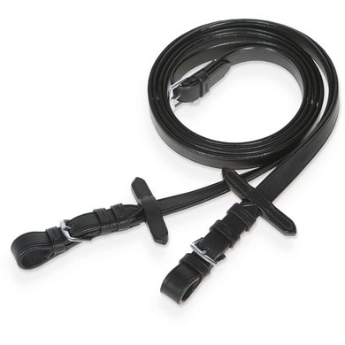 Kieffer Reins Leather with Stoppers Black/Chrome