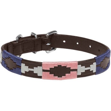 Kieffer Dog Collar Buenos Aires Brown/Blue/Pink