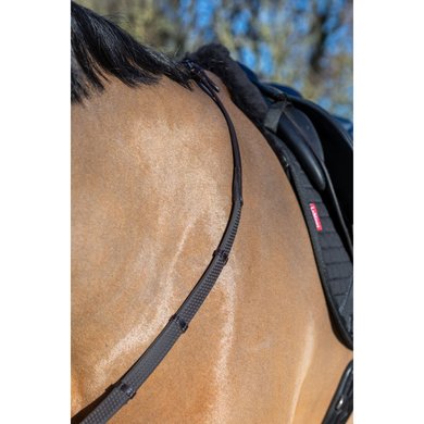 LeMieux Reins Arika Soft Rubber with Stopper Brown/Silver