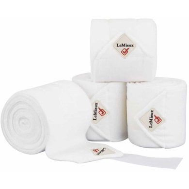 LeMieux Bandages Luxury Polo ensemble de 4 Blanc 3,8m