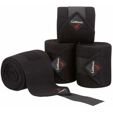 LeMieux Bandages Luxury Polo ensemble de 4 Noir/Noir 3,8m