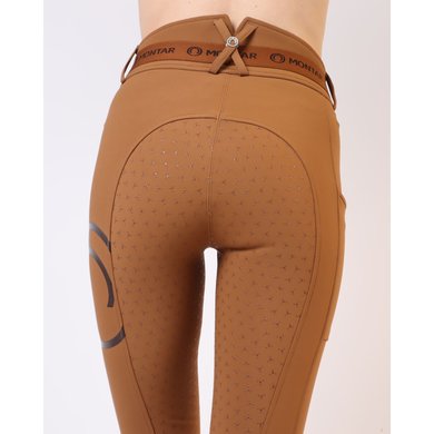 Montar Pantalon d'Équitation Gudrun Highwaist Thigh Logo Full Grip Marron