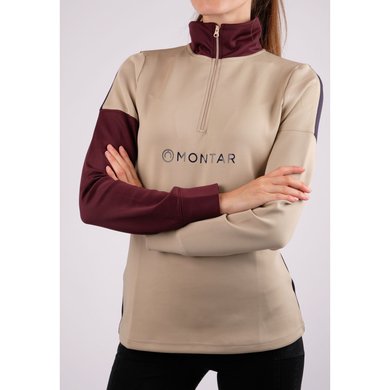 Montar Sweater Maeve with Zipper Beige/Navy/Plum S