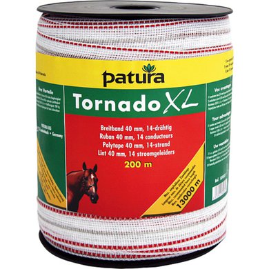 Patura Ribbon Tornado XL 40mm White Red 200m - Agradi.com