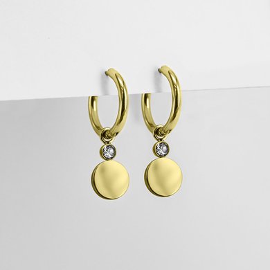 Ponytail&Co Earrings with Coin Pendant Gold